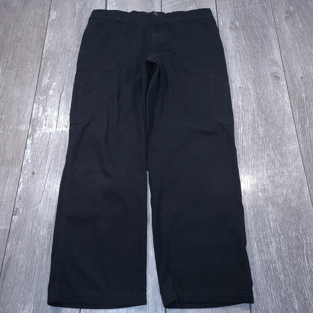 Carhartt Cargo Bootcut Scub Pants Men Large Black Ripstop Utility Work
